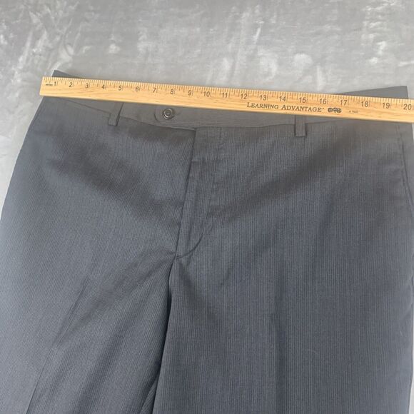 SAKS Fifth Ave‎ Spencer Dress Pants Mens 40R Gray Pinstripe 100% Wool (0491) - Picture 7 of 9